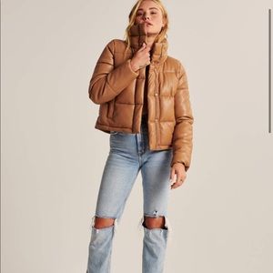 Abercrombie Vegan Leather Mini Puffer - Size S
